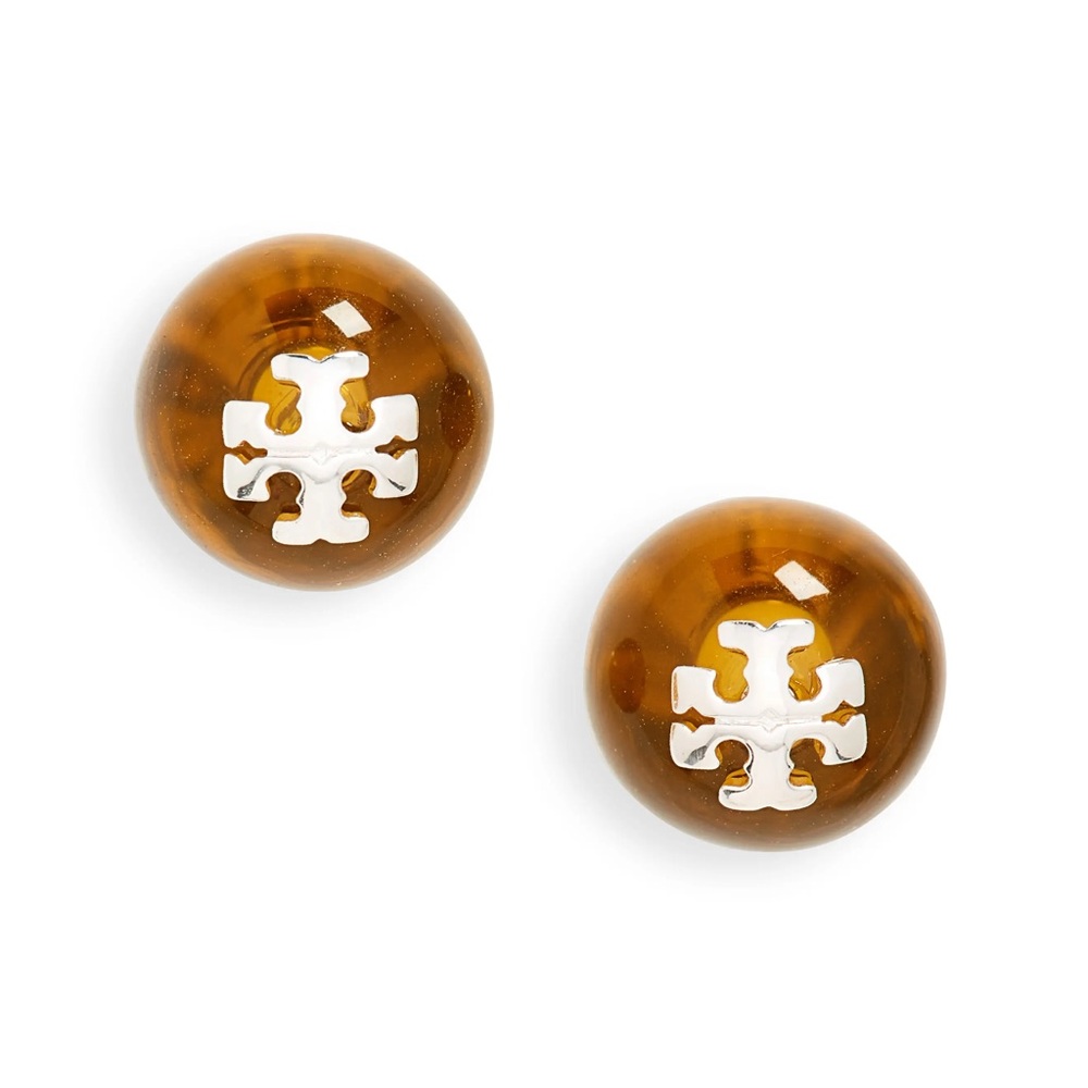 TORY BURCH The Resin Logo Stud Earring Stud Earrings